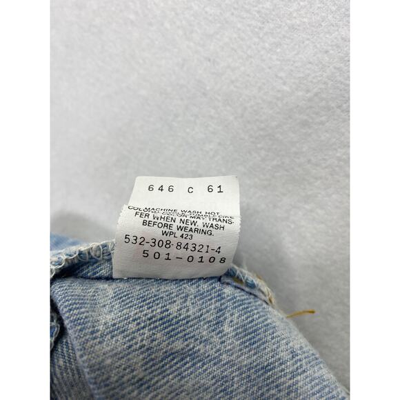 Vintage Levis 501 Jeans Mens 34x30 (31x29)Blue Denim USA Button Fly Cotton - Picture 9 of 11